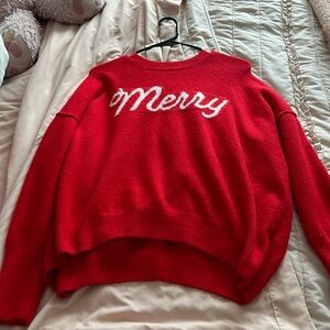 Red “merry” christmas sweater!